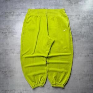 Y2K Green Nike Swoosh Grunge Baggy Cuffed Sweatpants
